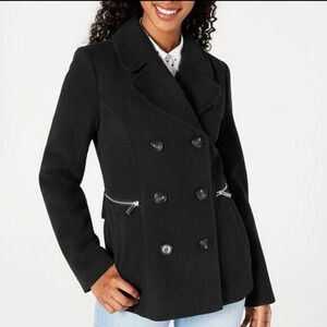 Maralyn & Me Black Pea Coat Size Women's Medium